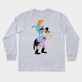 Doof and Perry Dancing Kids Long Sleeve T-Shirt